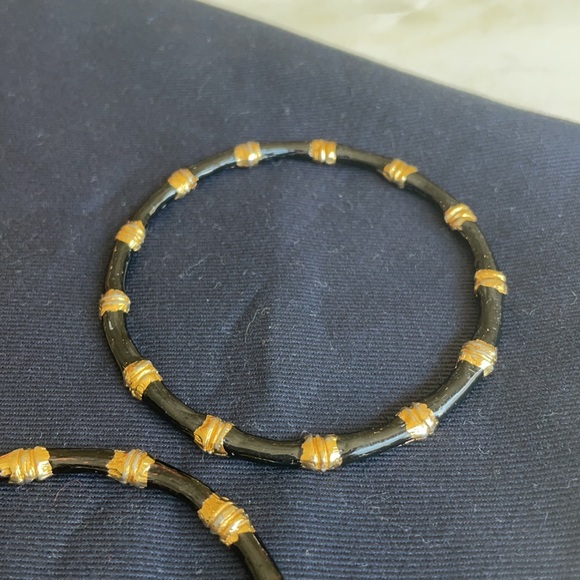 K J Lane style enamel bamboo bangles - Picture 8 of 9